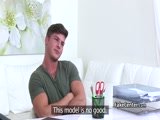 Female agent made guy to cum on casting