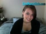 Shy teen strips and masturbates webcam 